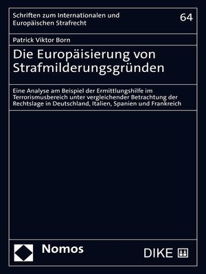 cover image of Die Europäisierung von Strafmilderungsgründen